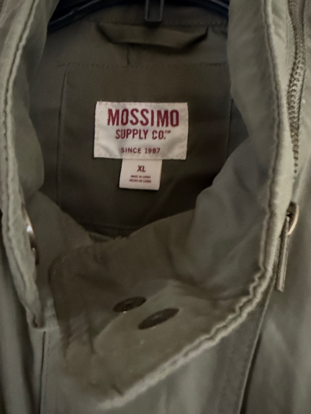MOSSIMO SUPPLY CO. Olive Utility Jacket with High Collar - Picture 3 of 6